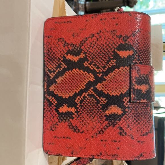 Mario Valentino coral red snake print bag - Picture 5 of 8